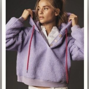 Anthropologie PORRIDGE Lavender Teddy Jacket with Hood NWOT